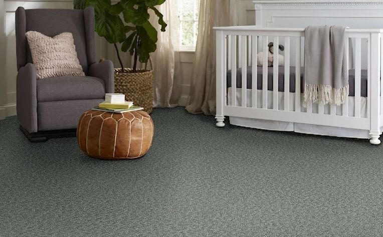 plush green textured carpet