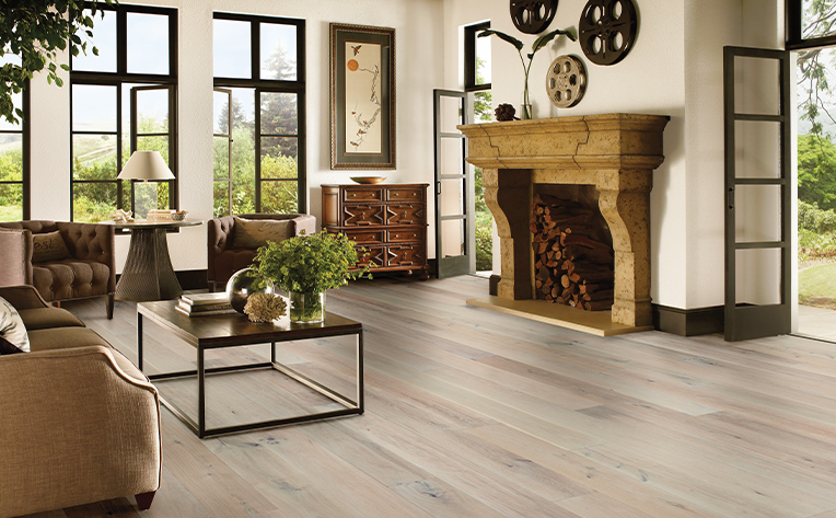 hardwood flooring in living room